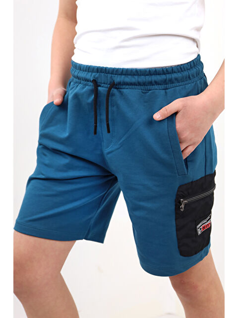 Toontoykids Erkek Çocuk Paça Kısmı Cepli Arma Detaylı Fermuarlı Şort - S000359071-37399