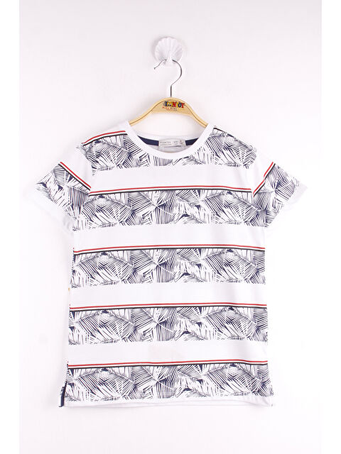 Toontoykids Erkek Çocuk Yaprak Baskılı Tişört - S000399137-20063