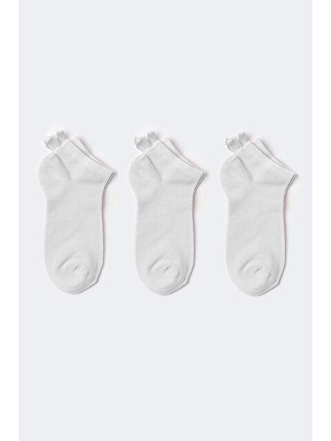Katia And Bony 3 lü Paket Soft Bambu Kız Çocuk Step Çorap Beyaz/Beyaz/Beyaz - S000130848-20063