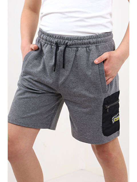 Toontoykids Erkek Çocuk Paça Kısmı Cepli Arma Detaylı Fermuarlı Şort - S000359071-29666