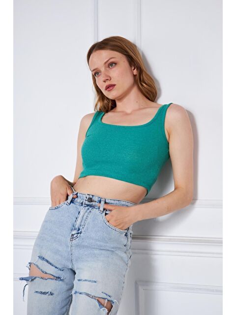 Comstar Kadın Askılı Crop Top Bluz