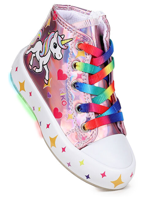Kiko Kids Pames Fermuarlı Işıklı Kız Çocuk Spor Ayakkabı