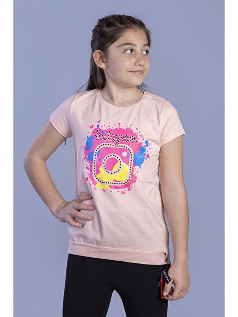 Toontoykids Kız Çocuk Renkli Baskılı Tişört