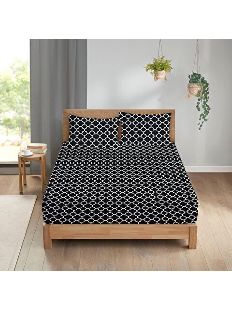 Evmila Geometrik Desen Baskılı Çift Kişilik 180x200 Çarşaf Takımı - S000124244-23173