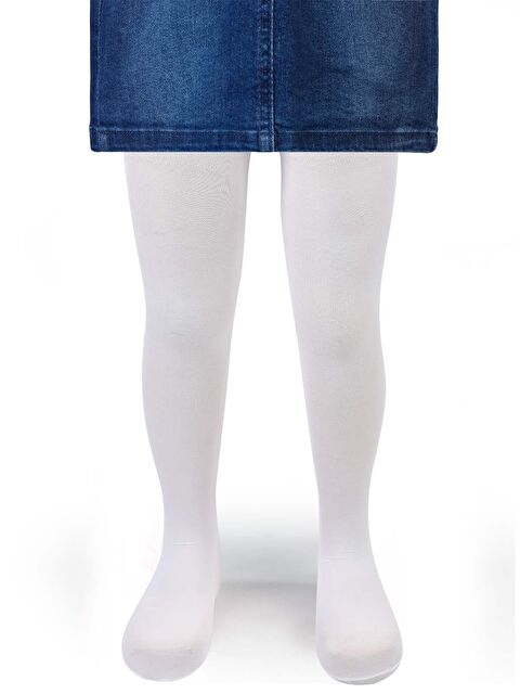 Civil Girls Kız Çocuk Opak 30 Denye Külotlu Çorap 2-12 Yaş Beyaz