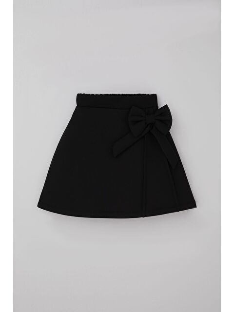 Breeze Kız Çocuk Etek Fiyonk Aksesuarlı Beli Lastikli Siyah (6-12 Yaş) - S000527129-19351