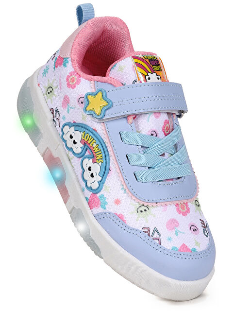 Kiko Kids Bulut Cırtlı Işıklı Kız Bebek Günlük Spor Ayakkabı