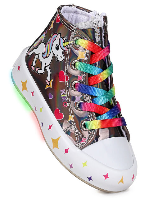 Kiko Kids Pames Fermuarlı Işıklı Kız Çocuk Spor Ayakkabı