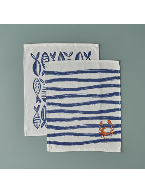 Bella Maison Marine Pamuklu 2'li Kurulama Bezi Mavi (40x50 cm) - S000393676-17234