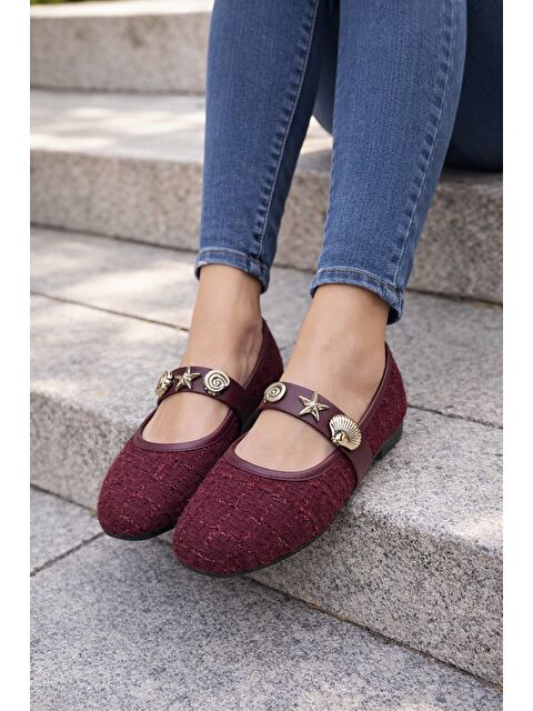 MODAFRATO CAPRI Tiftikli Turalı Babet Günlük Kadın Ayakkabı Ev Babeti - S000501731-19951