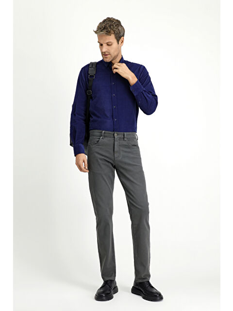 Kiğılı Uzun Kol Regular Fit Spor Düğmeli Yaka Pamuk Kadife Gömlek - S000405816-29672