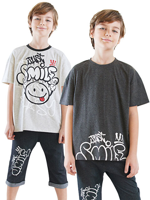 Denokids Just Smile Erkek Çocuk 2'li Tişört Takım - S000346891-19351