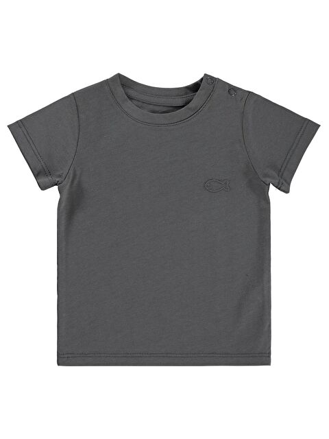 Civil Baby Balık Nakışlı 6-18 Ay Tişört - Gri