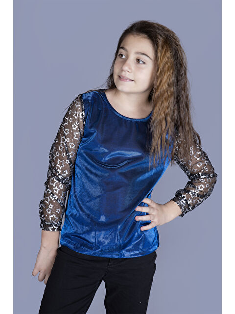 Toontoykids Kız Çocuk Kolları Yıldızlı Tişört