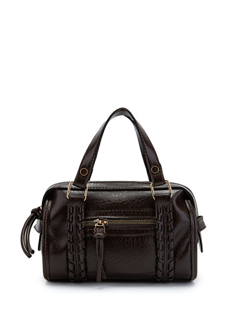 Minebag Örgü Ve Sarkıt Detaylı Jimmy Kadın Çapraz Çanta Kahverengi - S000516547-19413