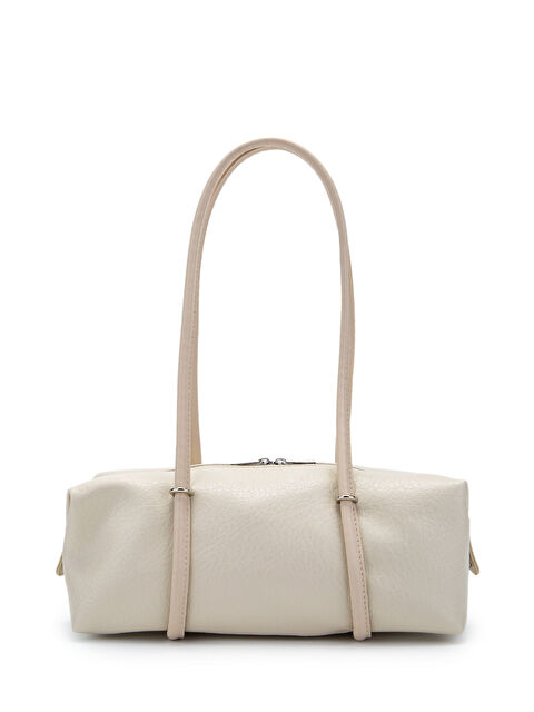 Minebag Çift Fermuar Detaylı Silindir Kadın Omuz Çanta Sophie Krem - S000519074-19966