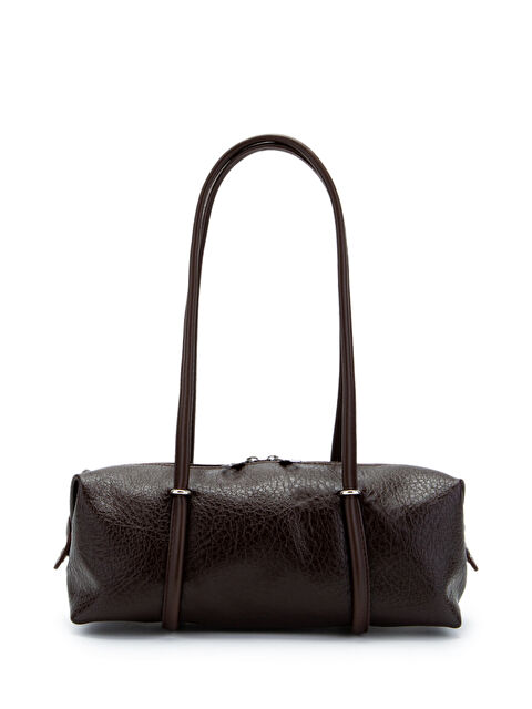 Minebag Çift Fermuar Detaylı Silindir Kadın Omuz Çanta Sophie Kahverengi - S000519074-19413