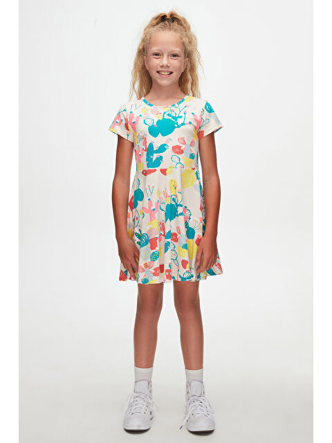 Lovetti Spring Cactus Kız Çocuk Desenli Kısa Kollu Elbise - S000336578-23173