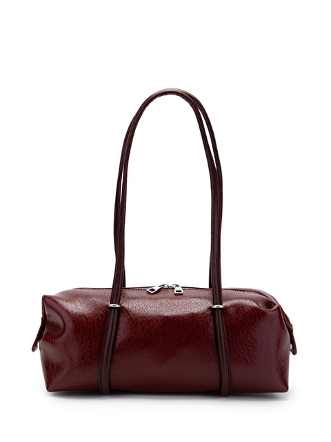 Minebag Çift Fermuar Detaylı Silindir Kadın Omuz Çanta Sophie Bordo - S000519074-19951
