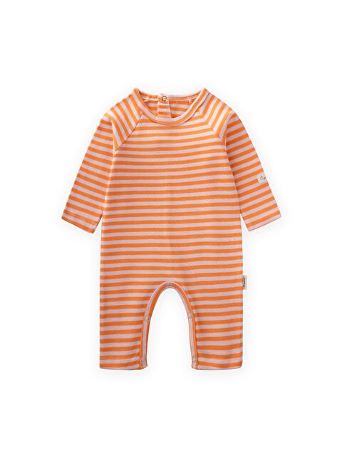 CİGİT Çizgili Triko Tulum 0-3 Yaş Pudra Şeftali - S000459750-7152