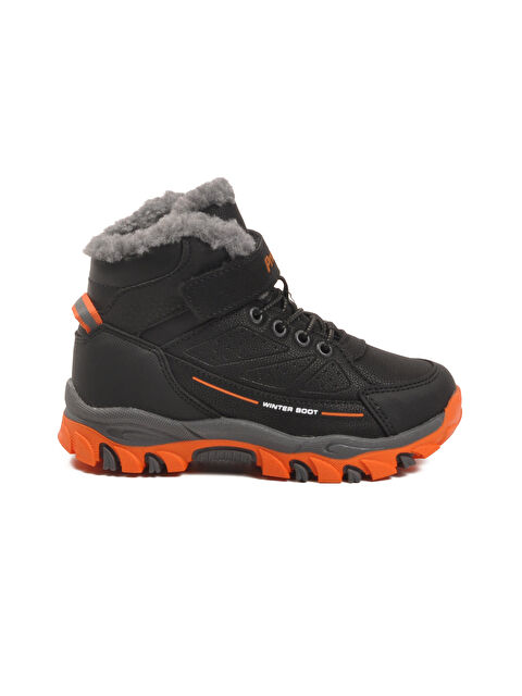 Ayakmod Siyah Turuncu Kürklü Kaymaz Cırtlı Kız Çocuk Bot 2082 P - S000493052-37448