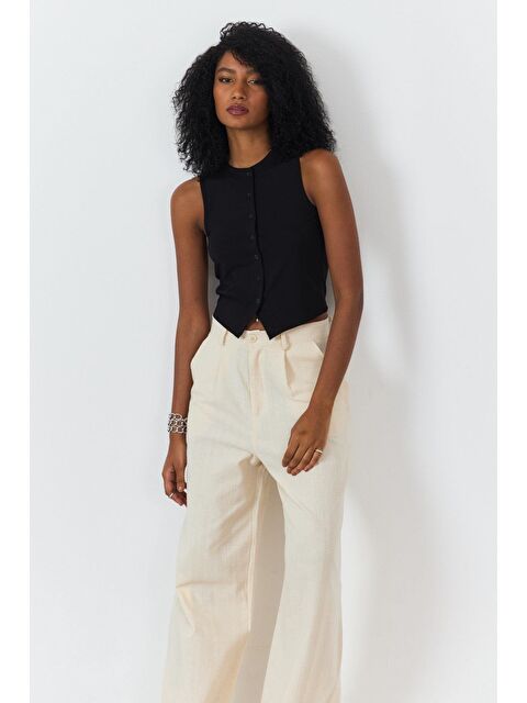 Sherin Siyah Önü Düğmeli Bluz - S000399164-19351