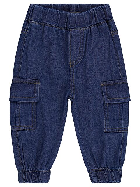 Civil Baby Kargo Cepli İnce Jean 6-18 Ay Pantolon - Mavi