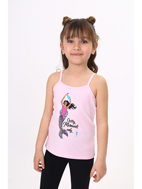 Toontoykids Kız Çocuk Deniz Kızı Baskılı Pul İşlemeli Atlet