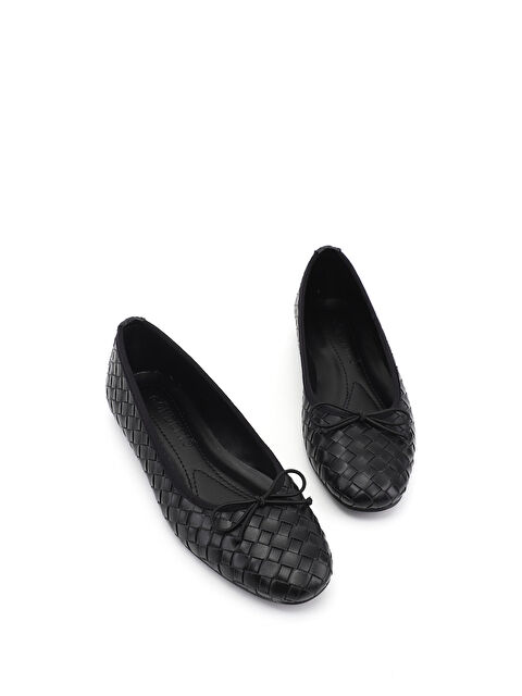 GÖNDERİ(R) Kadın SİYAH Yuvarlak Burunlu Fiyonklu Babet