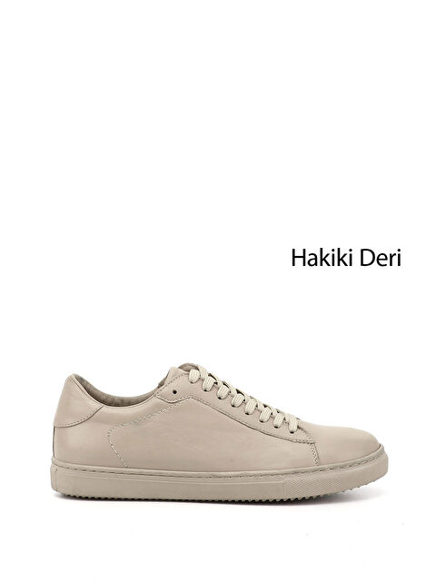 GÖNDERİ(R) Kadın AÇIK BEJ Bağcıklı Termo Taban Hakiki Deri Sneaker - S000493062-19927