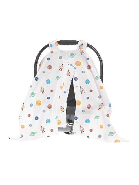 Casadora Baby 100% Pamuk Müslin Çıtçıtlı Puset Örtüsü - Space Planet - S000212462-62