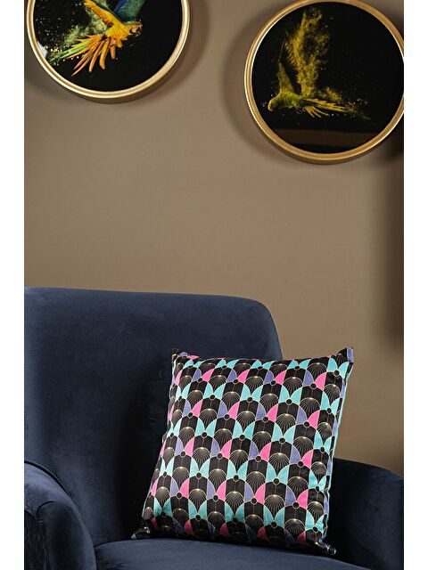 Asdiva Lüks Kadife 43x43 Cm Kırlent Kılıfı Dekoratif Yumuşak Salon Koltuk Avangart Turkuaz - S000379760-37461