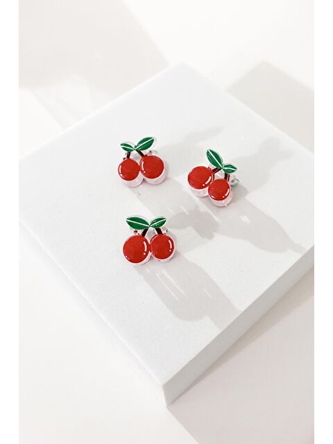 New Obsessions Mini Kiraz Mandal Saç Tokası 3 Adet - S000401397-37325