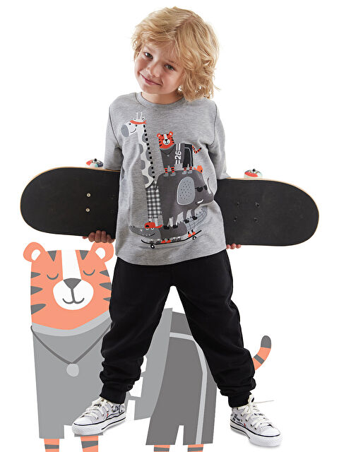 Denokids Animals Team Erkek Çocuk T-shirt Pantolon Takım - S000436402-20600