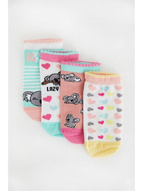 Katia And Bony 4 lü Paket Lazy Koala Kız Çocuk Patik Çorap Desenli - S000130852-23173