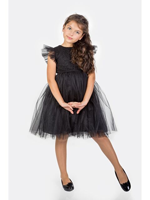 Mnk Baby & Kids Roza Dantel Tütü Kız Çocuk Abiye Elbise MNK0546 - S000390295-19351