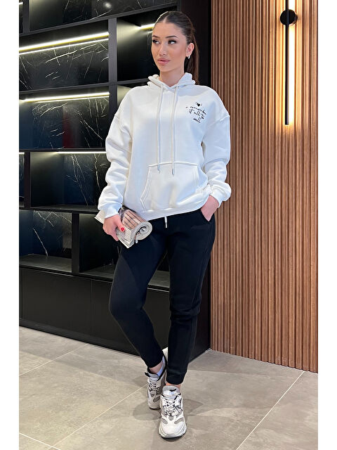 Gülseli Yazı Nakışlı Şardonlu Kadın Eşofman Takımı - S000326399-37246