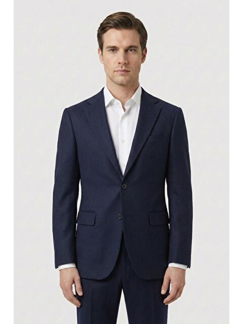 Sabri Özel Giotelli Lacivert 6 Drop Polyester Viskon Karışımlı Elastan İçerikli Erkek Takım Elbise - S000523849-21164