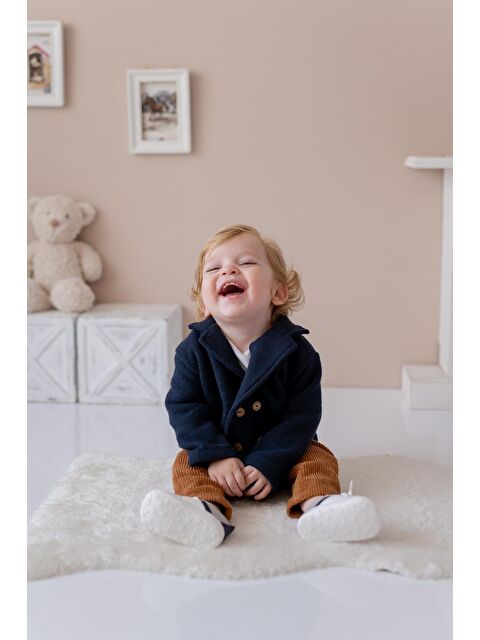 MİNİNİO Erkek Bebek Örme Ceket - Lacivert - S000442319-21164