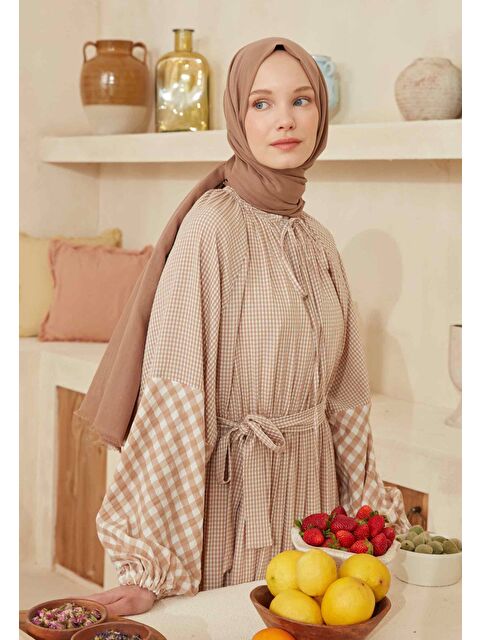 Fresh Scarfs İnce Pamuk Vual Şal Fındık Kabuğu - S000420394-1358