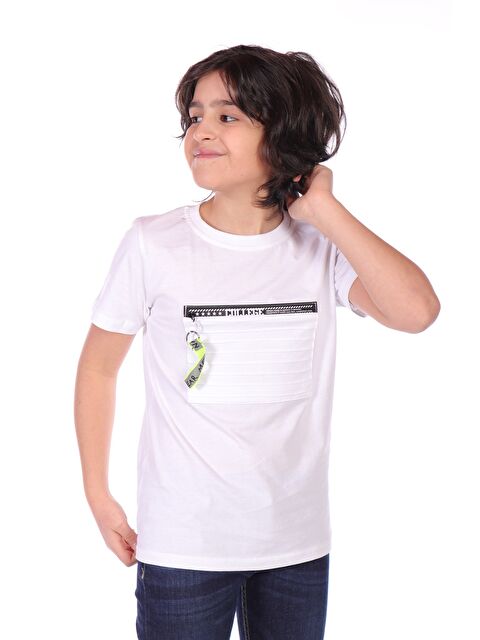 Toontoykids Erkek Çocuk Önü Süs Fermuarlı Kol Kısmı Arma Detaylı Tişört - S000417864-20063