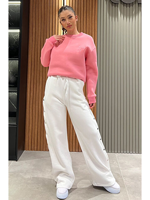 Gülseli Kadın Kapalı Çıtçıt Detaylı Palazzo Eşofman Altı - S000326405-20063