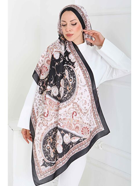 Tofisa Ethnic Grace Serisi Pamuk Şal Siyah - 27855-SIYAH - S000463374-19351