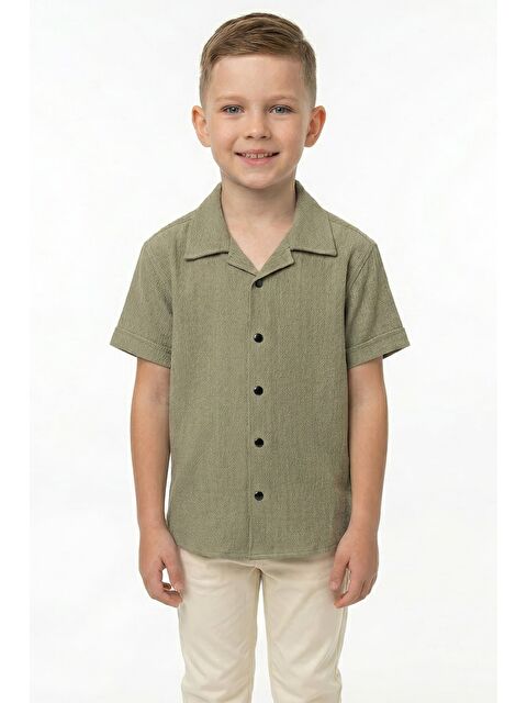 Fullamoda Kolu Katlamalı Düğmeli Erkek Çocuk Gömlek - S000503306-18194