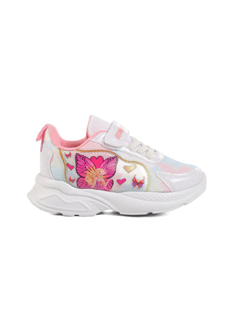 Ayakmod Beyaz Pembe Fileli Cırtlı Kız Çocuk Spor Ayakkabı Ruffon P - S000370031-37241