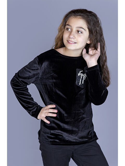 Toontoykids Kız Çocuk Göğsü İncili Tişört