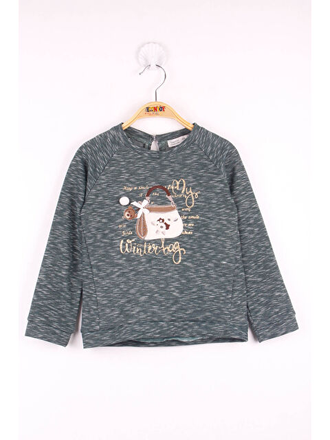 Toontoykids Kız Çocuk Çanta Nakışlı Sweatshirt