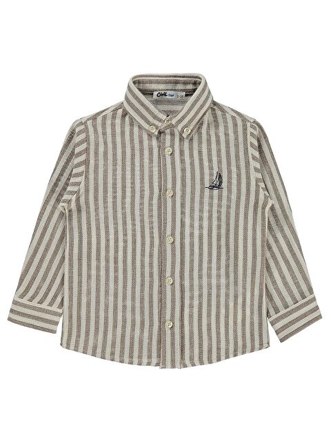 Civil Boys Çizgili Basic 2-5 Yaş Gömlek - Kahve 2-3 Yaş