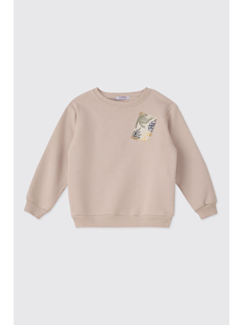 Panço Kız Çocuk Taş Sweatshirt