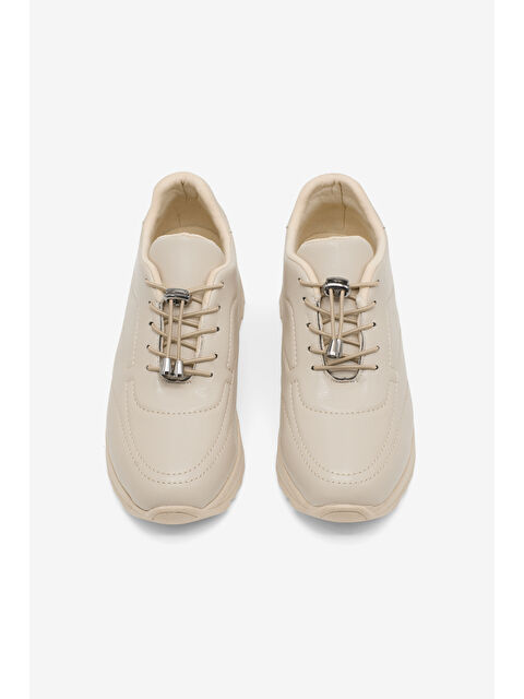 TONNY BLACK Kadın Bej Rahat Kalıp Bağcıklı Kadın Ayakkabı